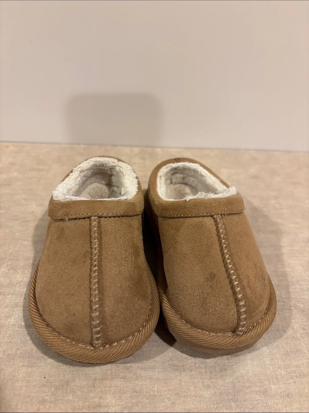 Source Unknown Kids Brown Faux-Suede Slip-On Slippers